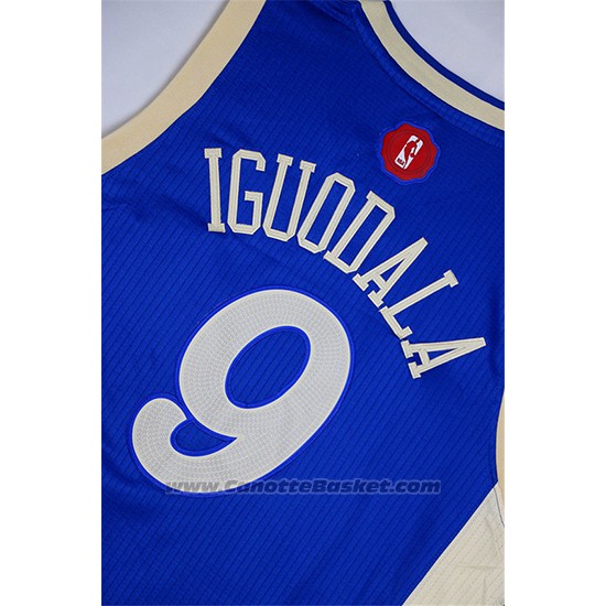 Maglia Natale 2015 Golden State Warriors Andre Iguodala #9 Blu